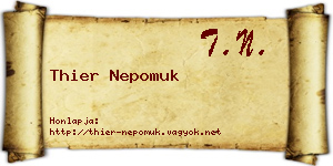 Thier Nepomuk névjegykártya